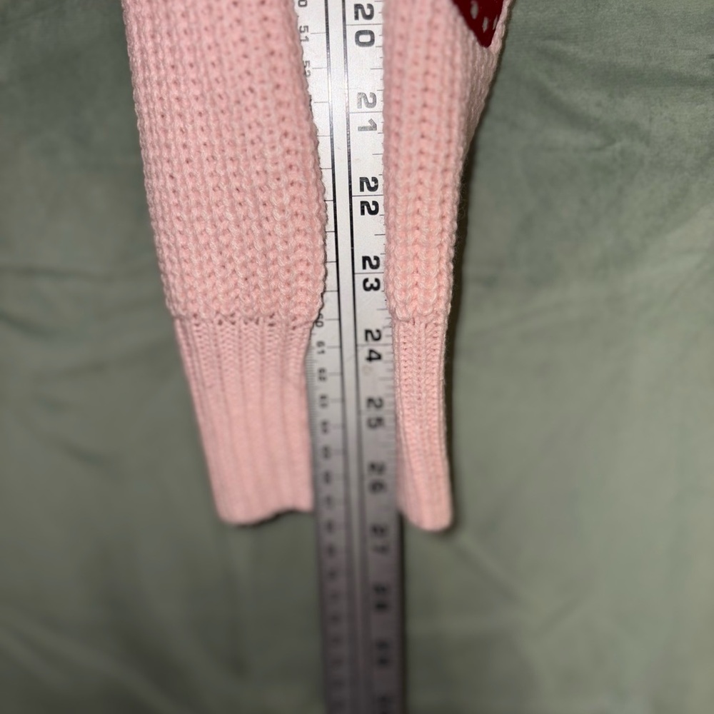 Womens Pink Strawberry Embroidered Women's Crop Button Down Sweater 🌵S - Picture 3 of 8
